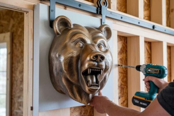 Bear Head Metal Zippies Screw Door